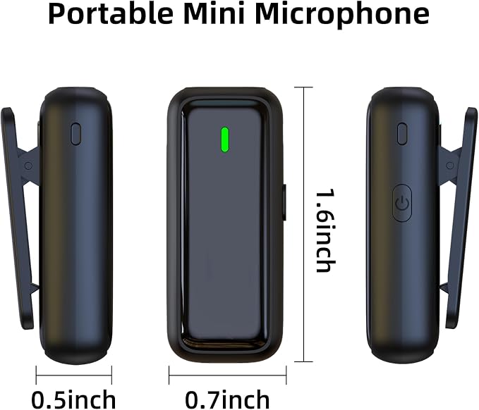 NPTCL Wireless Lavalier Microphone for iPhone 17/16/15 Android PC Laptop Computer - Noise Canceling USB Type C Mic with 24H Charging Case for Video Recording Vlog TikTok Podcast