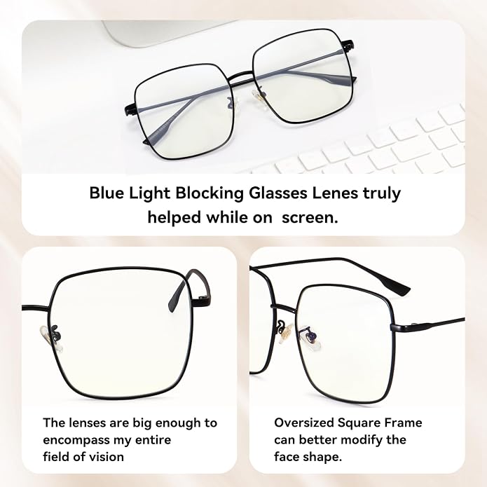 Dollger Blue Light Blocking Glasses women Anti Glare UV Filter Computer Gaming Glasses Retro matal square Eyeglasses Frame