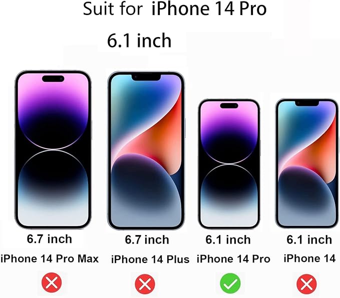 2 Pack Anti-Blue Privacy Tempered Glass Suit for iPhone 14 Pro Mirror Anti-Spy Screen Protector Anti-Peeping Film Electroplated Gradient 9H Hardness Anti-scratch 6.1 inch (Colorful)