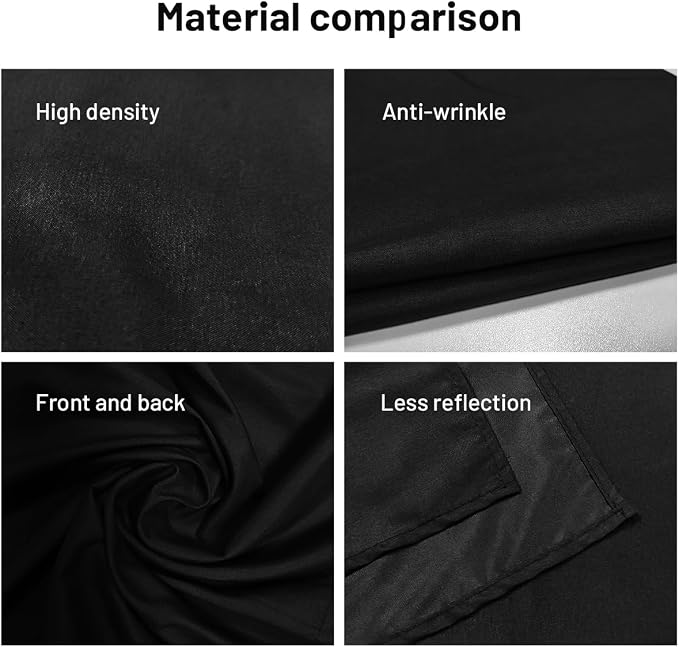 Black Backdrop Background,5 X 6.5 FT Large Photography Backdrop Photo Photoshoot Background Screen for Photography Photo Booth Backdrops Parties Curtain