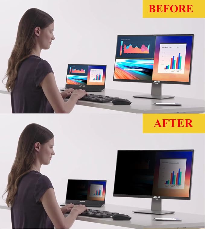32 Inch Privacy Screen Filter for Widescreen 16:9 Monitor | Privacy Shield | Anti-Glare | Anti-Blue light Protector | Eye Protection | Computer Security Private Filter