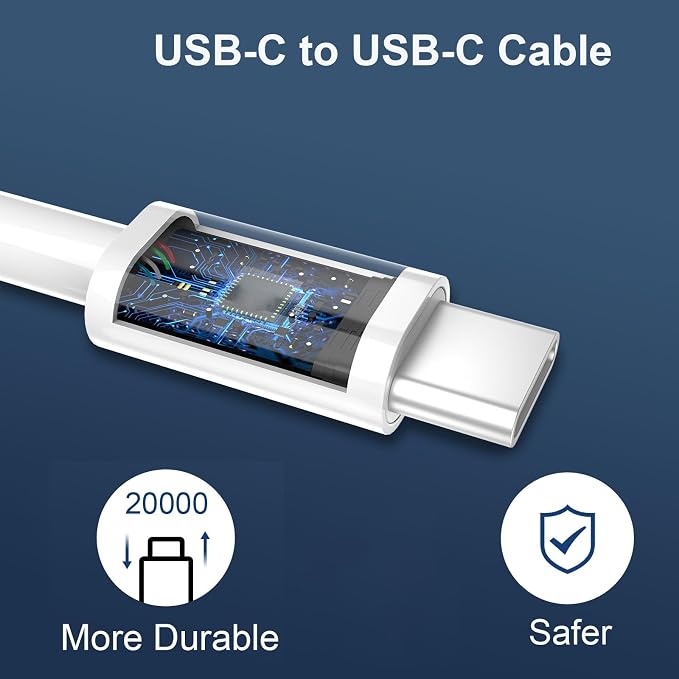 USB C Charger Block for Phone 17 16 15 Pro Max,20W Type C Charger with 12FT Long USB C to C Fast Charging Cord Cable Compatible for 17 16 15 Pro Max/17 16 15 Pro/15 Plus/15/Android Phone