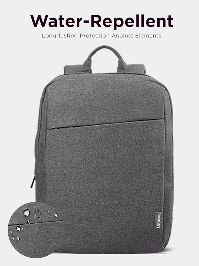 Lenovo Casual Laptop Backpack B210 - 15.6 inch - Padded Laptop/Tablet Compartment - Durable and Water-Repellent Fabric - Lightweight - Grey