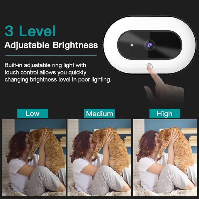 NexiGo StreamCam N930E, 1080P Webcam with Ring Light and Privacy Cover, Auto-Focus, Plug and Play, Web Camera for Online Learning, Zoom Meeting Skype Teams (Renewed)
