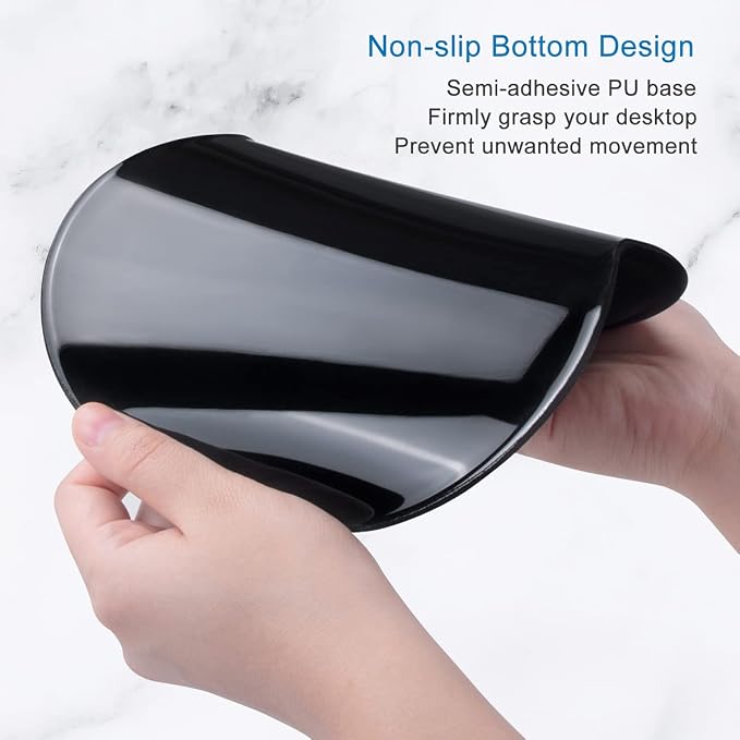 ITNRSIIET Ergonomic Mouse Pad with Gel Wrist Support Wrist Rest Smooth Surface Non-Slip PU Base Comfortable Office Supplies Pain Relief, 9.5 x 8 inches, Sakura