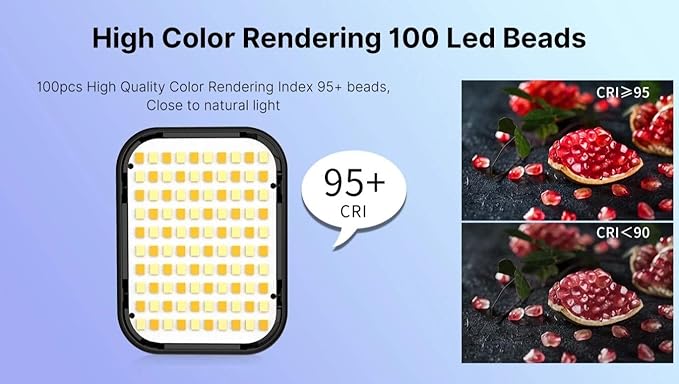 VIJIM VL100C Bi-Color LED Video Light on Camera,Mini Rechargeable 2000mAh LED Camera Lights,CRI95+ Dimmable 2500-6500K Ultra Bright Photo and Video Lighting,LED Fill Lamp