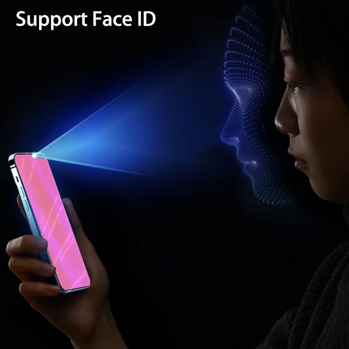 2 Pack Anti-Blue Privacy Tempered Glass for iPhone 13 Pro Max/iPhone 14 Plus 6.7 inch Mirror Anti-Spy Screen Protector Anti-Peeping Film Electroplated Gradient Colorful