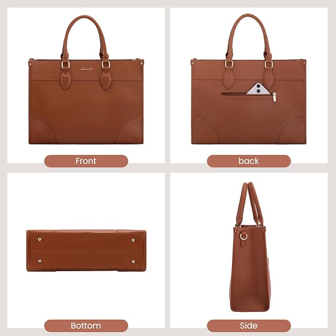 LOVEVOOK Laptop Bag for Women 15.6 lnch,Waterproof Laptops Tote Bags for Womens,Professional Work Bags for Women with Cup Holder,Large Laptop Purse Computer Briefcase Office Teacher Clutch Bag,2 PCS