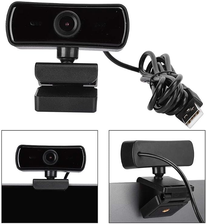 Zopsc 360 Degree Rotation Webcam, 4K USB Camera with Built-in Microphone, Computer Accessory for PC Live Broadcast, Video Conferencing, Online Class, and Gaming