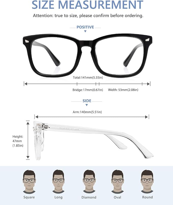 Cyxus Blue Light Glasses Men Women Reduce Eye Strain UV Blocking for Office Work Computer Screen 8082