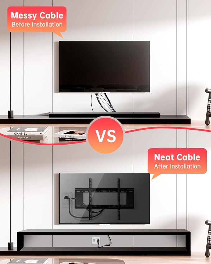 ELECTOP Dual Outlet in Wall Cable Management Kit, TV Cord Hider for Wall Mounted TV, Recessed Low Voltage Media Wall Plate for Power Cables & Low Voltage Wires
