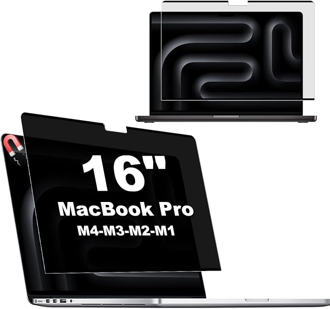 KEANBOLL MacBook Pro 16-Inch Magnetic Privacy Screen Protector, Removable Anti Peeping Anti-Glare Filter with Blue Light Reduction | Compatible with MacBook Pro 16.2 M1-M5 Pro/Max Chip 2021-2026