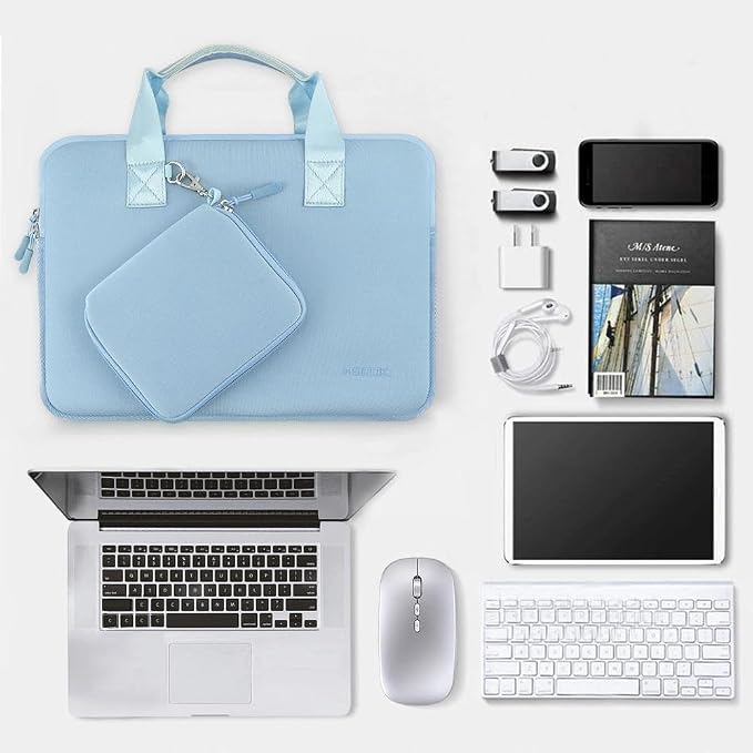 Hseok Laptop Case 15.6 inch Sleeve with Small Case, Compatible with 15.6-16 MacBook Dell HP Acer Asus Lenovo, Neoprene Computer Handbag,SK01BL01