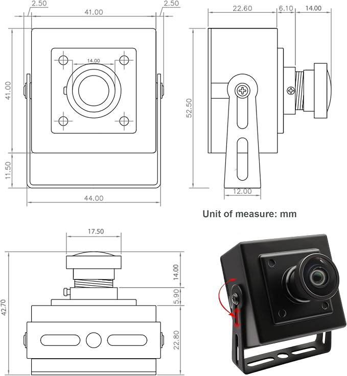 SVPRO 5MP 30FPS USB Camera Wide Angle Video Camera for Computer,IMX335 Sensor High Resolution Small USB Security Camera for 3D Printer,Laser Engraver,Machine Vision