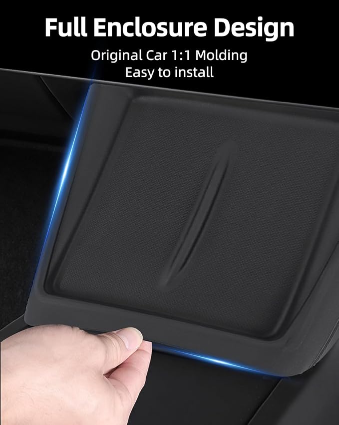 Model 3 Centre Control Wireless Charging Mat，Center Console Wireless Charger Pad Compatible with Tesla Highland Model 3 2024 2025 2026