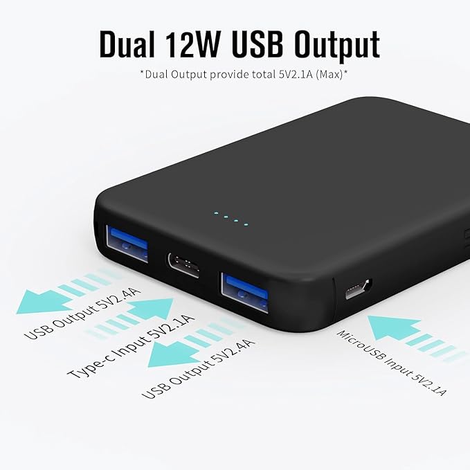S22 Portable Charger, Mini Colorful Power Bank, PowerNano, 5000mAh External Battery Pack Compatible with iPhone 15/14/13/12/11/X All Series and Android Phone