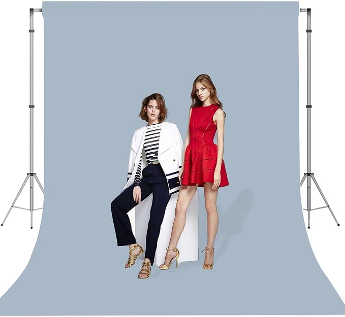 BlueAura Backdrop for Photoshoot Dusty Blue Professional Photo Backdrop Background for Product Photography, Wedding, Video Recording, Portraits 5x7 FT