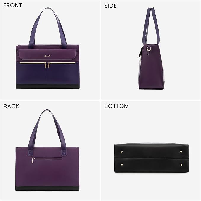 LOVEVOOK Laptop Bag for Women 15.6 Inch Tote Work Professional Leather Computer Briefcase Waterproof Handbag Shoulder Large Capacity Business Teacher Office Crossbody Purse