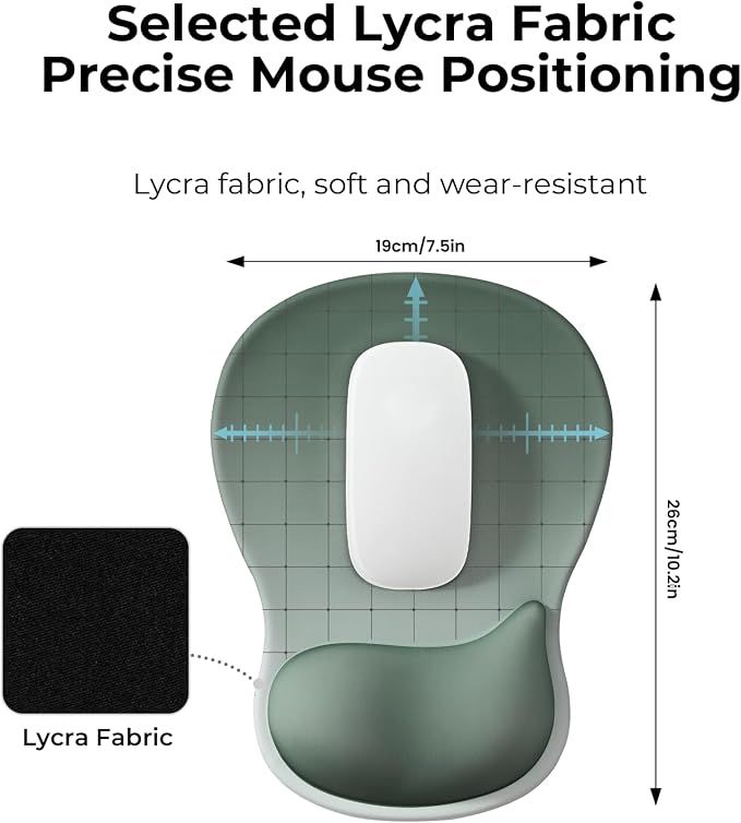 EooCoo Ergonomic Mouse Pad with Gel Wrist Rest Support Middle Concave Design, Relieve Wrist Pain Mousepad, Non-Slip Base for Laptop, Computer, Office Desk Accessories, Carpal Tunnel Syndrome