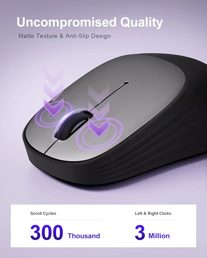 wegear Wireless Mouse Bluetooth Mouse, 1600 DPI Optical Tracking, 3 Adjustable DPI, Compact and Portable Design for Small Hands PC, Mac, 12-Month Battery Life for Work or Travel