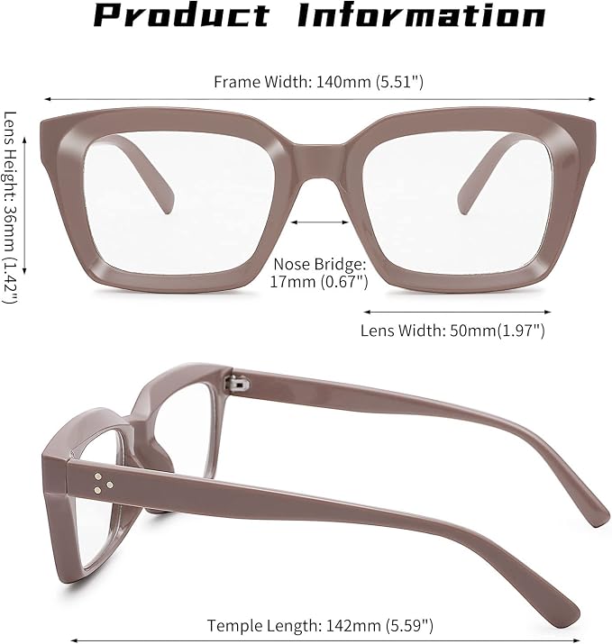 COASION Blue Light Blocking Eyeglasses Classic Thick Square Rim Frame Eyewear for Women Men