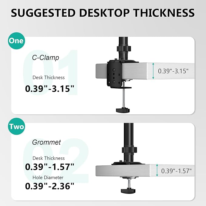 WALI Triple Monitor Mount, 3 Monitor Desk Mount for Screens 13-33 Inch, Multiple Monitors Stand with Tilt, Swivel, Rotation, Mounting Holes 75/100 mm, Black