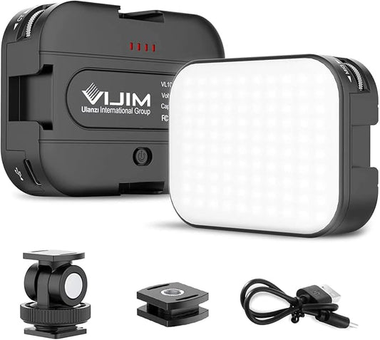 VIJIM VL100C Bi-Color LED Video Light on Camera,Mini Rechargeable 2000mAh LED Camera Lights,CRI95+ Dimmable 2500-6500K Ultra Bright Photo and Video Lighting,LED Fill Lamp