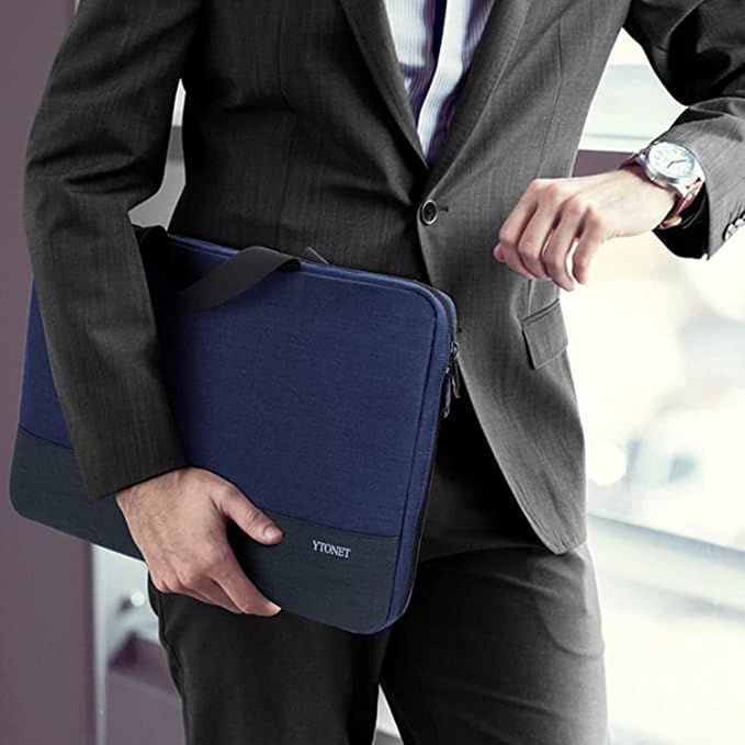 Ytonet 14 Inch Laptop Sleeve, TSA Laptop Case with Handle, Water Resistant Protective Computer Carrying Case, Compatible with MacBook HP Dell Lenovo Asus Notebooks, Gift for Men Women, Dark Blue