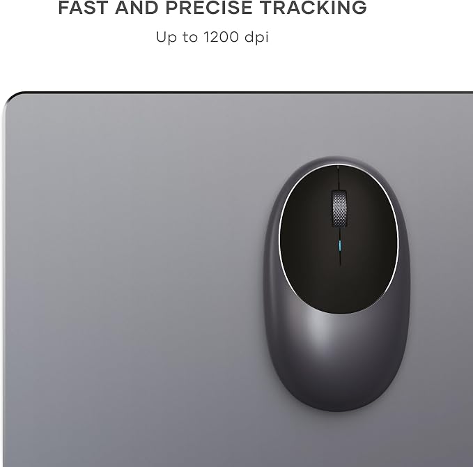 Satechi M1 Wireless Bluetooth Mouse, USB-C Rechargeable, Compact & Portable, for MacBook Air/Pro/Neo, iPad Air/Pro, iPad mini, Mac mini, iMac & Windows - Space Gray
