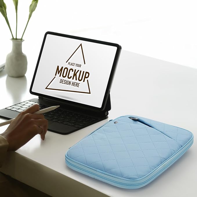 MoKo 9-11 Inch Tablet Sleeve Carrying Case with Handle, Padded Protective Travel Bag for New 11 inch iPad Air M4 2026, iPad A16, i-Pad Pro 11 M5, i-Pad 10./Air 5/4. Gen10.9, Tab S9/S8 11, Light Blue