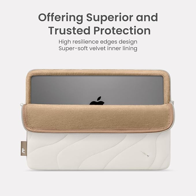 tomtoc 360 Protective Puffy Laptop Sleeve Set for 13-inch MacBook Air M5/A3449 2026, M4/A3240, M3/A3113, 13" MacBook Neo/Pro, Quilted Soft Puffer Bag with Tech Pouch for 13-inch Surface Pro Copilot+PC