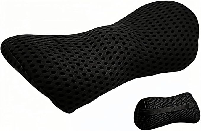 Memory Foam Lumbar Support Pillow with Detachable Adjustable Straps, Lower Back Cushion for Pain Relief, Breathable Washable Cover, for Office Chair Car Seat Recliner Bed