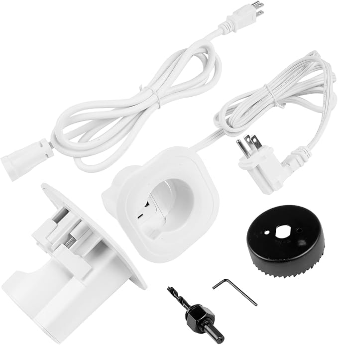 in-Wall TV Cable Hider Kit for Neat Appearance w/Power & Low Voltage Cable Management, Includes Hole Saw Drill Attachment for Easy Mounting