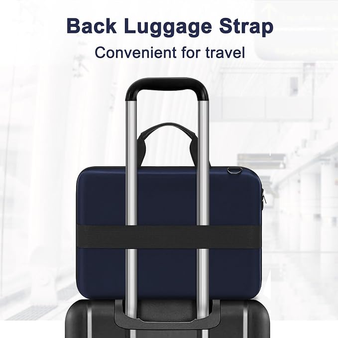 MOSISO Laptop Bag for Men,15-16 inch Computer Bag Compatible with MacBook Air 15 inch/Pro 16 inch, HP, Dell, Lenovo, Asus, Acer, Hard Shell Laptop Case with Front Pocket&Shoulder Strap, Navy Blue