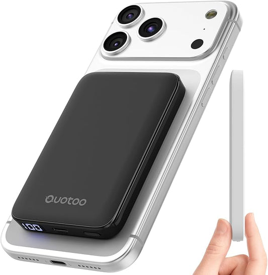 Ouotoo New for Magsafe Portable Charger,5000mAh Power Bank with Type-C 20W PD Fast Charging Travel, Lightweight and Slim, LED Display for Magsafe Battery Pack for iPhone 17/16/15/14/13/12 All Series