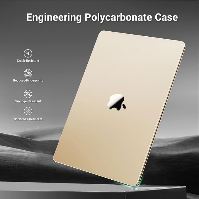 MOSISO for MacBook Air 15 inch Case M5 2026 M4 M3 M2 2025-2023 A3448 A3241 A3114 A2941, 4 in 1 Kit Seamlessly Closes Anti-Fingerprints Matte Hard Shell,Great for Business Travel Study, Starlight Clear