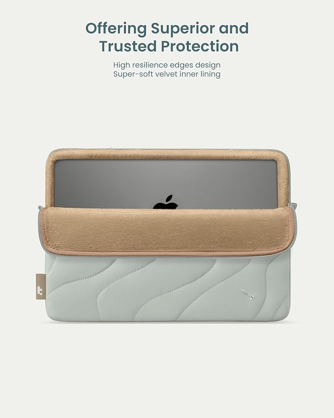 tomtoc 360 Protective Puffy Laptop Sleeve for 15-inch MacBook Air M5/A3448 (2026), M4/A3241 2025, M3/A3114, M2/A2941, 15" Surface Laptop 7th(Copilot+ PC)/6/5/4/3, Quilted Puffer Soft Computer Case Bag