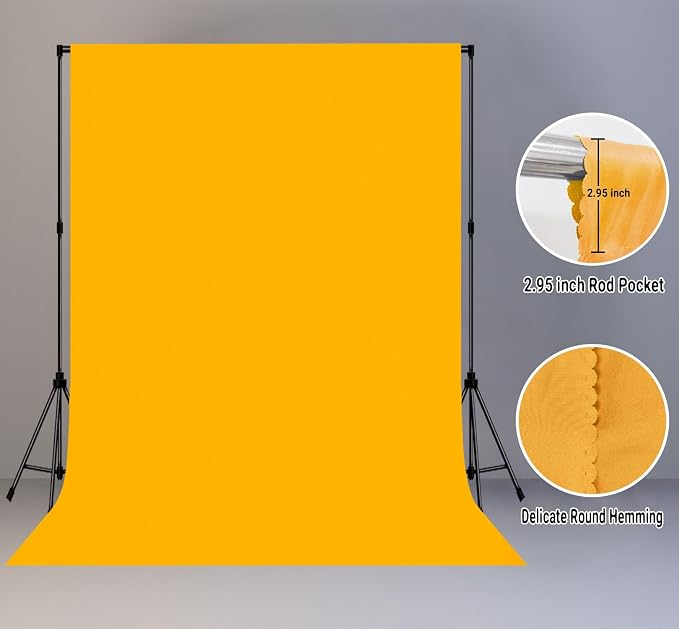 5x7FT Yellow Collapsible High Density Photo Backdrop for Video & Television