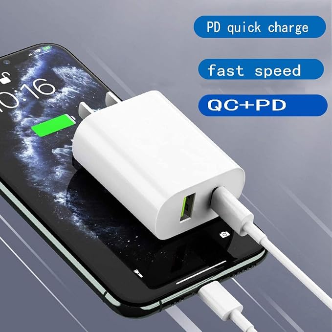 3 Pack USB C Charger Block, Dual Port Type C Wall Charger Fast Charging 20W Power Adapter Cube for iPhone 14/14 Pro/14 Pro Max/14 Plus/13/12/11, XS/XR/X, iPad, Samsung, More