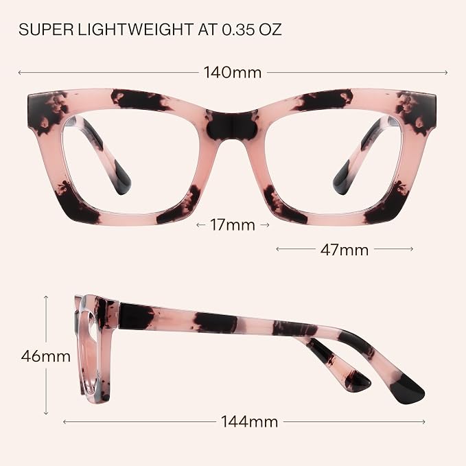 CCVOO 0.5 Stylish Reading Glasses for Women, Stylish Eyeglasses, Blue Light Readers for Women, Cheaters, (A1 Mix)
