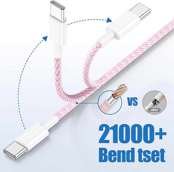 USB C to C Charging Cable 10ft, 60W Fast Type C to C Charger Cord Long for Apple iPhone 17 Pro Max/17 Air/16 Pro Max/15 Plus, MacBook Pro 2021/2020/2019,iPad 12.9/11 inch/Mini/Air 5/4,Samsung Galaxy