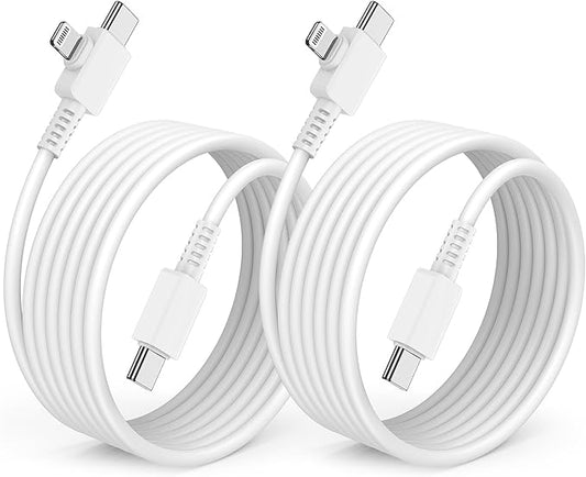 2 in 1 iPhone Fast Charger Cable 10ft, Long Type C to C Charging Cord/USB C to Lightning for Apple iPhone 17 Pro Max/17 Air/16 Pro Max/16/15 Plus/14 Pro/13/12 Mini/11/XS/XR/X/8/7 Plus/iPad Air/MacBook