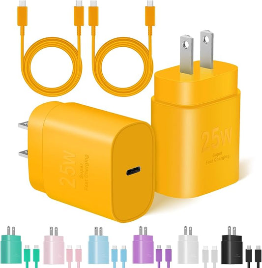 Type C Charger Fast Charging, 2Pack [10FT&6FT] Long USB C Cable with 25W Phone Super Fast Charger Block Compatible with Galaxy S25/S24/Plus/Ultra,iPhone 15/16/17/Air/Plus/Pro Max