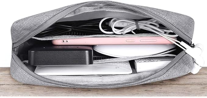 Universal Electronics/Accessories Soft Carrying Case Bag, Durable & Light-weight,Suitable for Out-going, Business, Travel and Cosmetics Kit (Big-Gray)