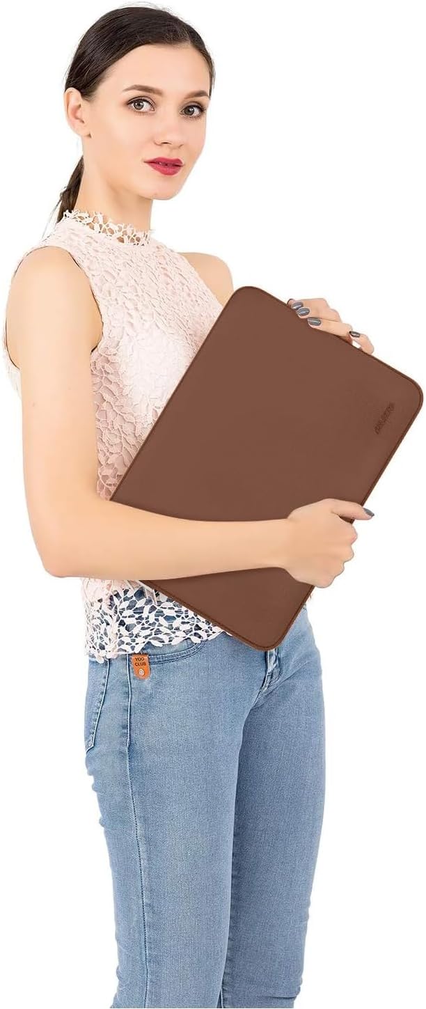 MOSISO Laptop Case 16 inch, 15-15.6 inch Laptop Sleeve Bag Compatible with MacBook Pro 16 M5 M4 M3 M2 M1, HP Acer Dell Lenovo ASUS Notebook, Neoprene Computer Sleeve Bag with Small Case, Caramel Brown