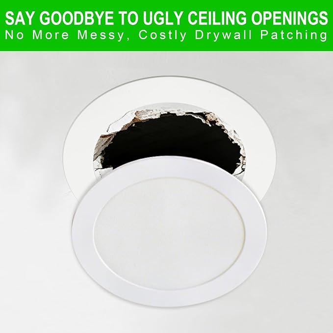 24 Pieces Trim Goof Rings for 6" Recessed Lights, Plastic Ceiling Light Goof Rings to Cover and Clean up Unsightly Drywall, Mis-Cuts or Oversized Holes