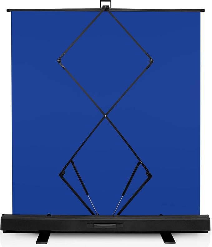62-Inch Blue Screen Backdrop – Collapsible & Portable Chromakey Background for Streaming, Video Calls, Photography, Zoom & Gaming – Wrinkle-Resistant, High-Density Fabric, Easy Setup