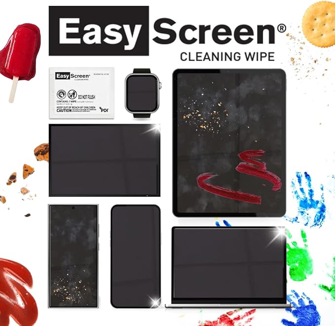 Easy Screen Cleaning Wipes, Electronic Screen Cleaning, Laptops, Monitors, Phone, Tablet, TV Screen Cleaning Wipe, 70 Wipes per Canister, Large 9"x 6" Durable Wipe (Pack of 3)