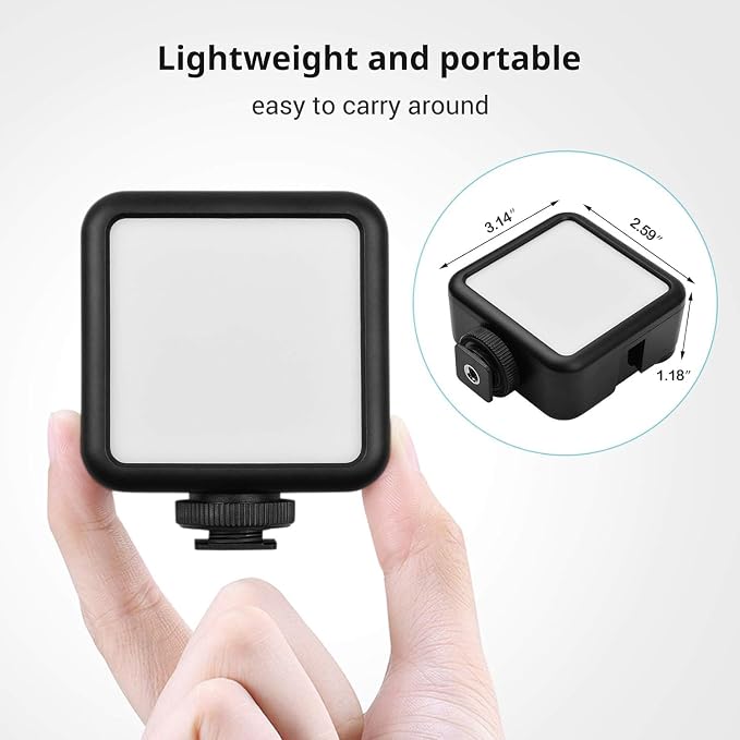 Portable RGB Video Light with 70 LED's, Compatible with Sony ZV-1F, Adjustable Color Temperature, and Long-Lasting Rechargeable Battery