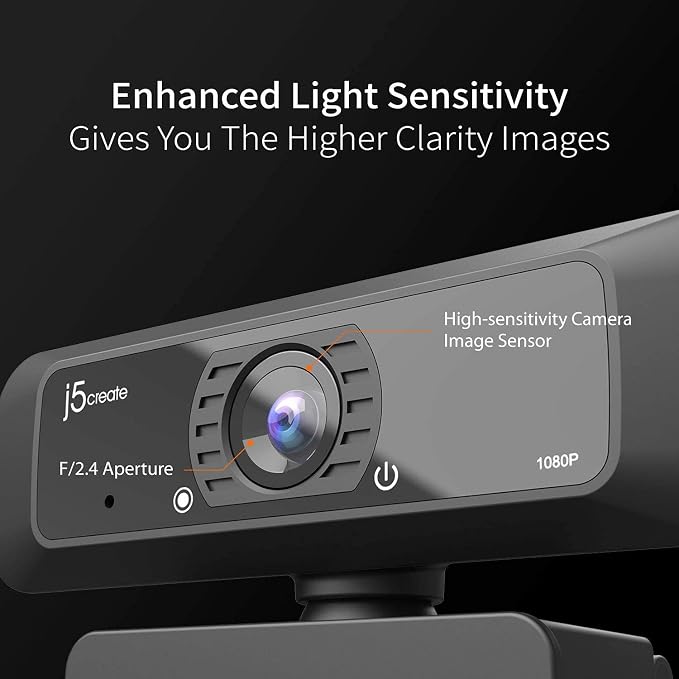 j5create USB Streaming Webcam - 1080P HD with 360° Rotation, High Fidelity Microphone, Plug and Play for PC/Mac/Laptop/Desktop/Skype/YouTube/Zoom/Facetime, Suitable for Conferencing/Calling (JVCU100)